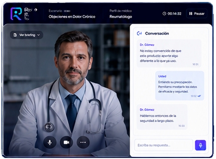 Médico virtual en una simulación RolDoctor