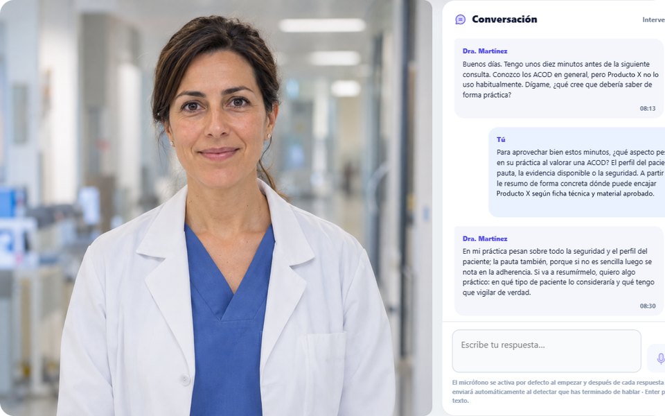 Captura de la conversación con la médica virtual