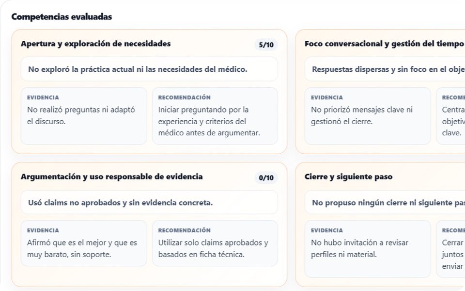 Captura del feedback por competencias